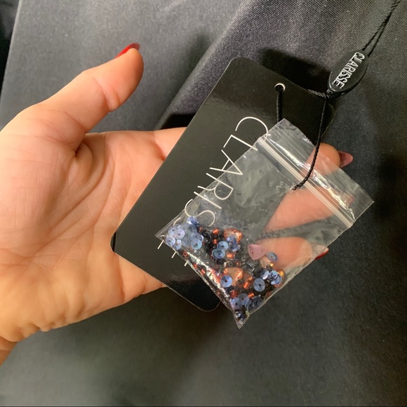 *NEW WITH TAGS* Beaded bodice flare skirt dress, Clarisse brand size 0 - Picture 13 of 15